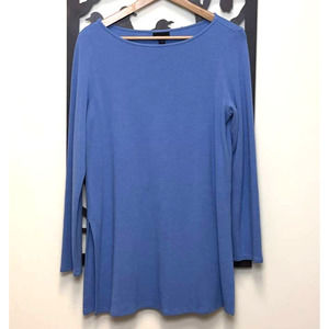 J. Jill Wearever Collection Blue Textured Tunic Top Small